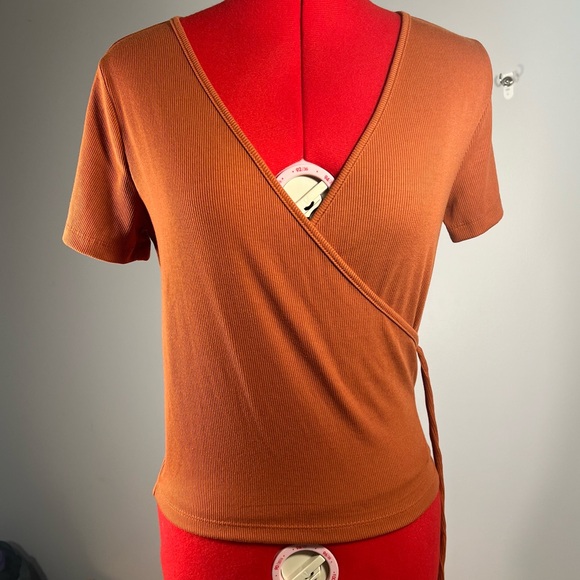 Dark Orange wrap top - L - Picture 1 of 9